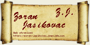 Zoran Jasikovac vizit kartica